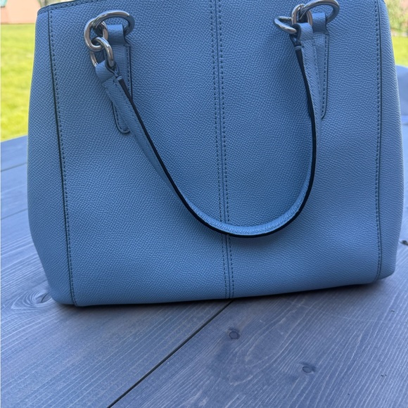 Coach Light Blue Leather Tote - Picture 3 of 10